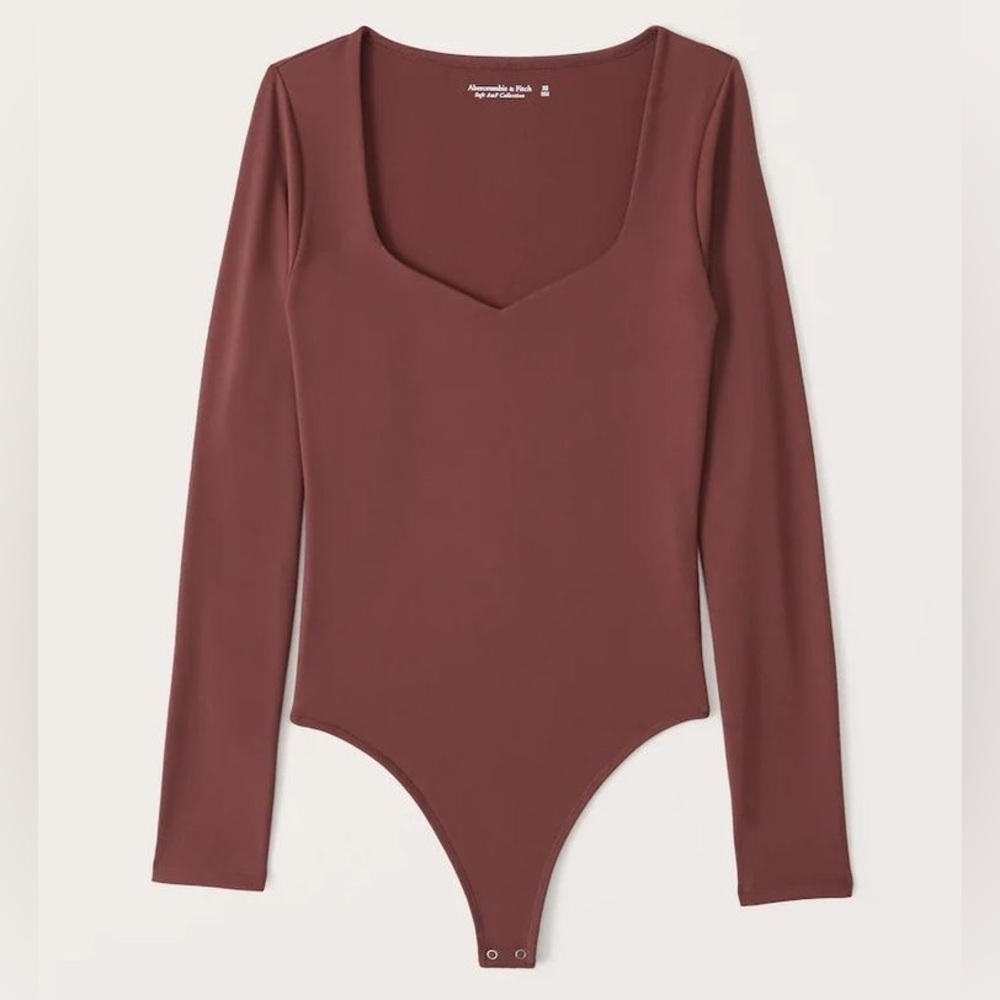 Abercrombie Long-Sleeve Double-Layered Seamless Fabric Sweetheart Bodysuit